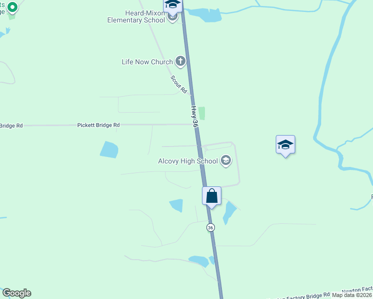 map of restaurants, bars, coffee shops, grocery stores, and more near 14446 Georgia 36 in Covington