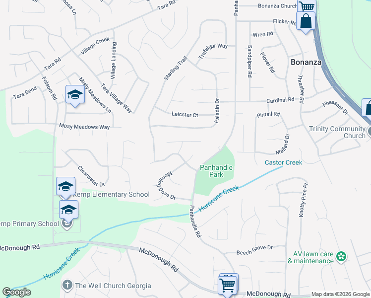 map of restaurants, bars, coffee shops, grocery stores, and more near 10851 Morning Dove Court in Hampton