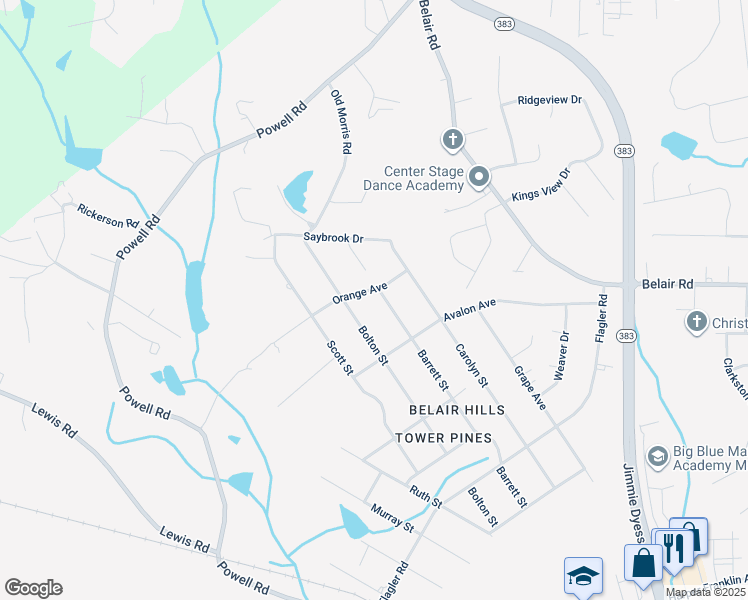 map of restaurants, bars, coffee shops, grocery stores, and more near 3948 Barrett Street in Augusta