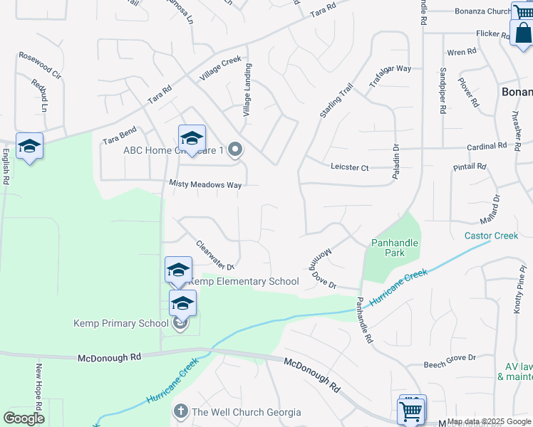 map of restaurants, bars, coffee shops, grocery stores, and more near 10832 Spring Creek Drive in Hampton