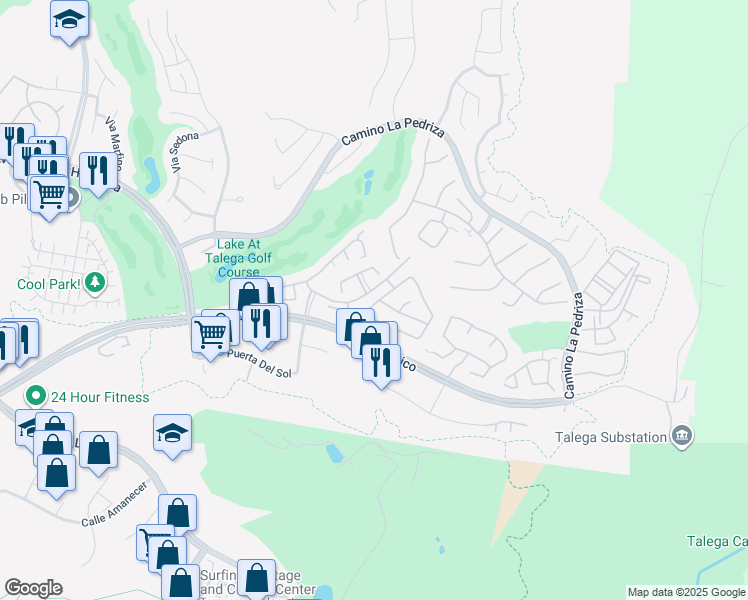 map of restaurants, bars, coffee shops, grocery stores, and more near 5 Calle Camaron in San Clemente
