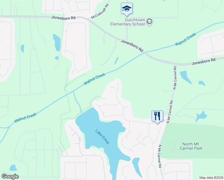 map of restaurants, bars, coffee shops, grocery stores, and more near 309 Rahm Way in Hampton