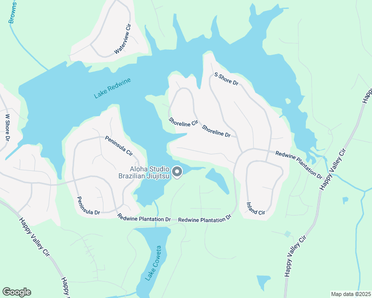 map of restaurants, bars, coffee shops, grocery stores, and more near 140 Bay Drive in Newnan