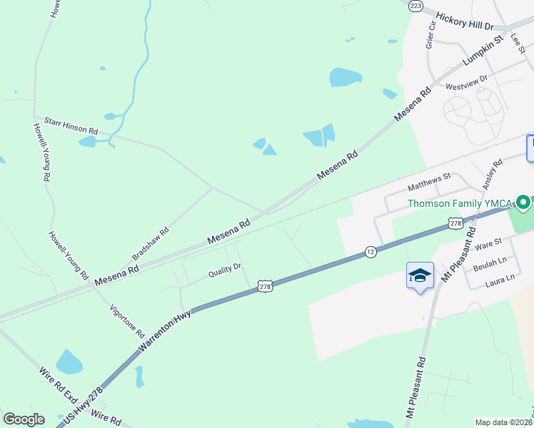 map of restaurants, bars, coffee shops, grocery stores, and more near 985-1107 Mesena Rd in Thomson