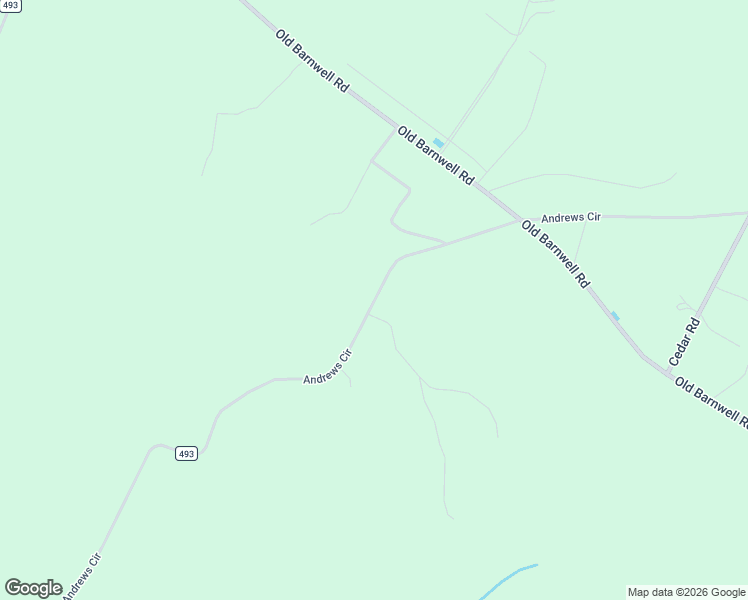 map of restaurants, bars, coffee shops, grocery stores, and more near County Highway 493 in Aiken County