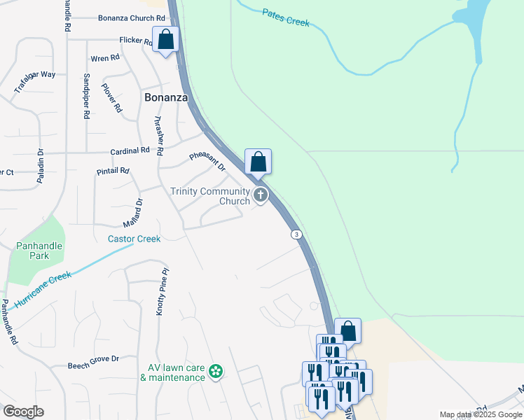 map of restaurants, bars, coffee shops, grocery stores, and more near 10836-10938 Tara Blvd in Jonesboro