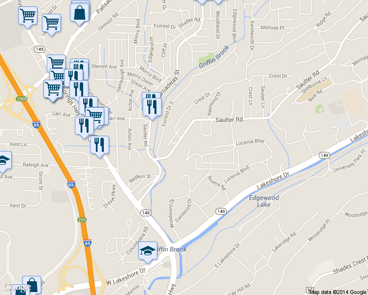 map of restaurants, bars, coffee shops, grocery stores, and more near in Birmingham