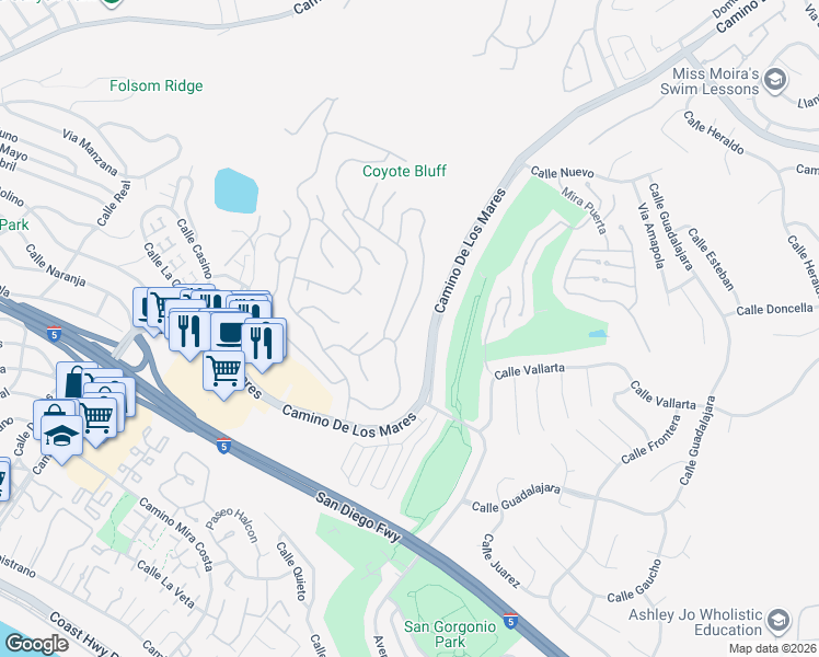 map of restaurants, bars, coffee shops, grocery stores, and more near 4 Tesoro in San Clemente