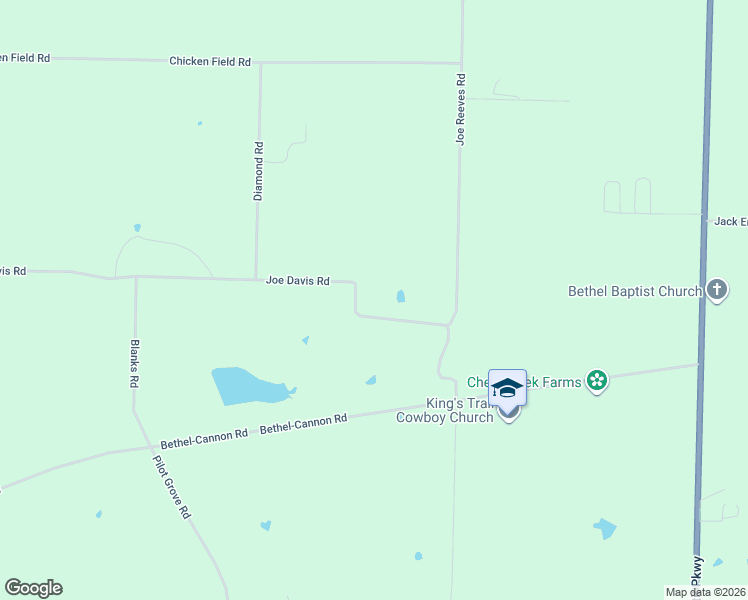 map of restaurants, bars, coffee shops, grocery stores, and more near 3643 Joe Davis Road in Whitewright