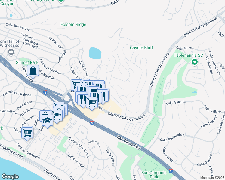 map of restaurants, bars, coffee shops, grocery stores, and more near 19 Marbella in San Clemente