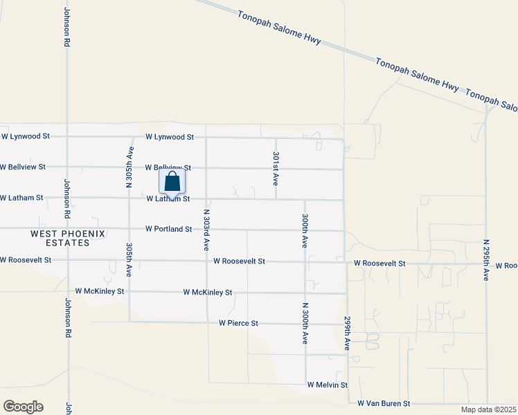 map of restaurants, bars, coffee shops, grocery stores, and more near 30137 West Latham Street in Buckeye