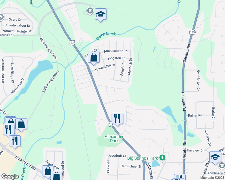 map of restaurants, bars, coffee shops, grocery stores, and more near 130 Cabriolet Trail in McDonough