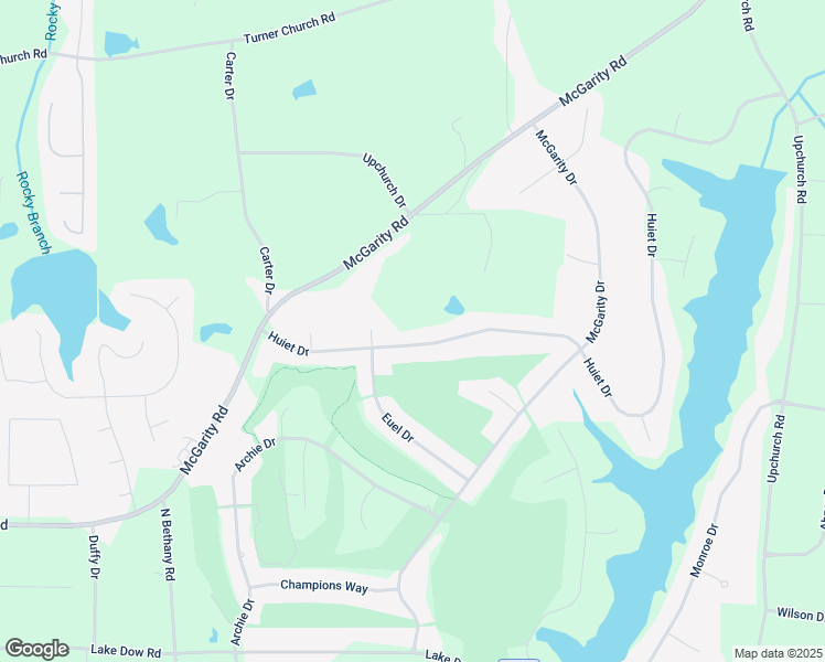map of restaurants, bars, coffee shops, grocery stores, and more near 235 Huiet Drive in McDonough