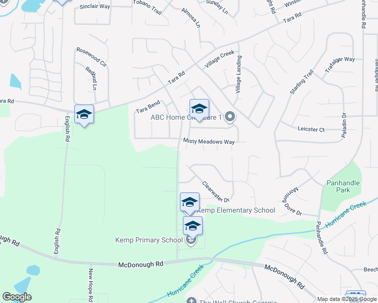 map of restaurants, bars, coffee shops, grocery stores, and more near 10800 Misty Meadows Court in Hampton