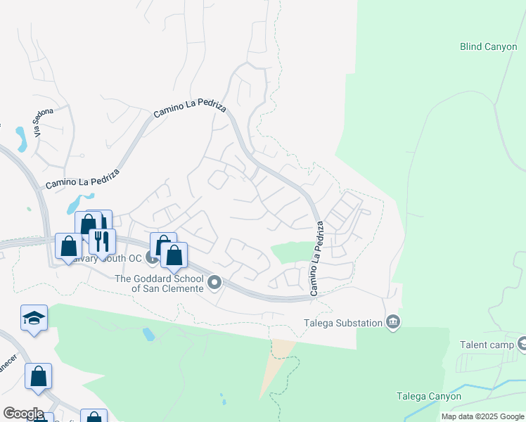 map of restaurants, bars, coffee shops, grocery stores, and more near 3 Camino Del Prado in San Clemente