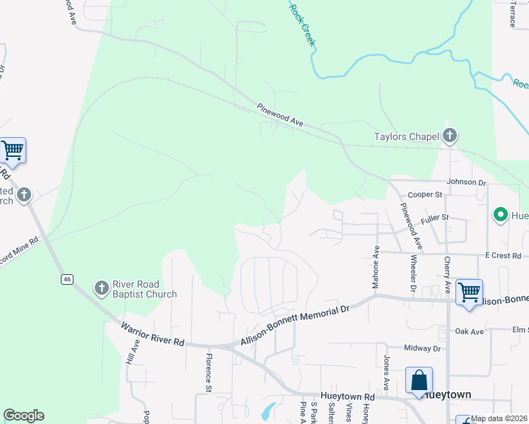 map of restaurants, bars, coffee shops, grocery stores, and more near 912 Clark Mountain Road East in Bessemer