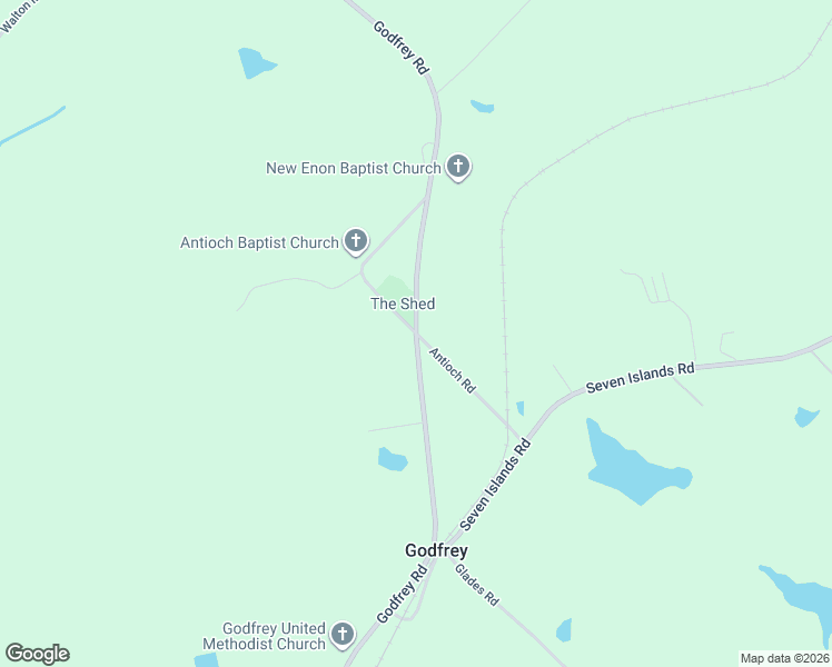 map of restaurants, bars, coffee shops, grocery stores, and more near Godfrey Road in Madison