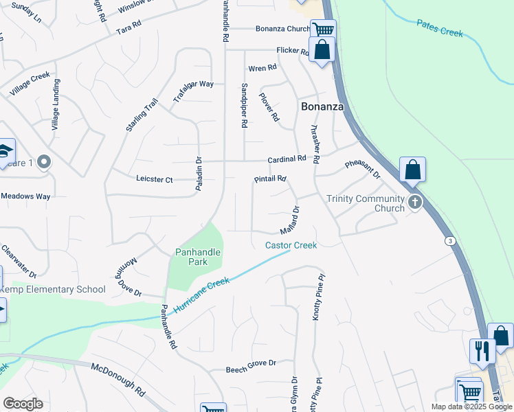 map of restaurants, bars, coffee shops, grocery stores, and more near 1573 Pintail Road in Jonesboro