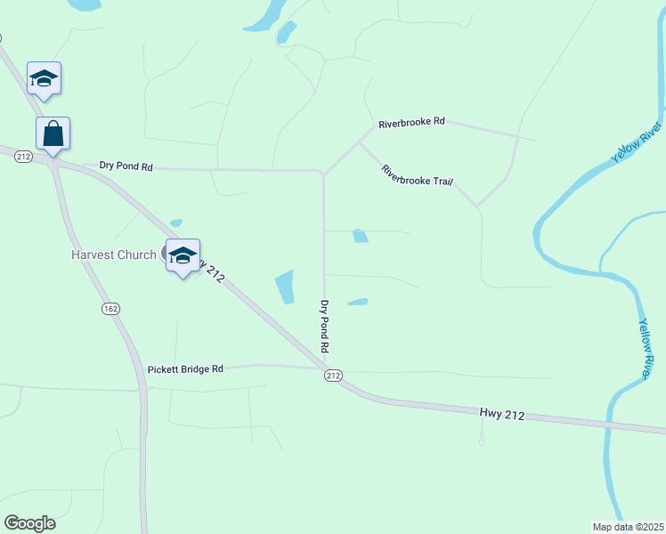 map of restaurants, bars, coffee shops, grocery stores, and more near 15 Wilmington Drive in Covington