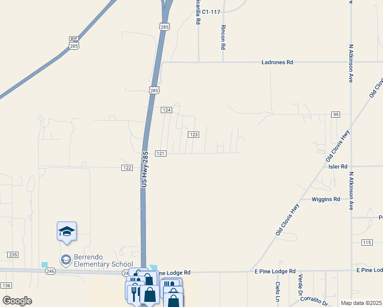 map of restaurants, bars, coffee shops, grocery stores, and more near Sacaton Street in Chaves County