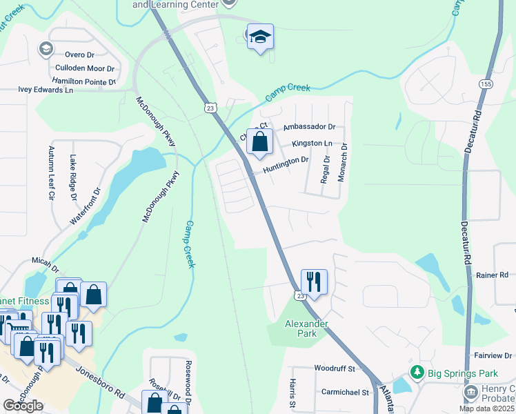 map of restaurants, bars, coffee shops, grocery stores, and more near 376 Rankin Circle in McDonough