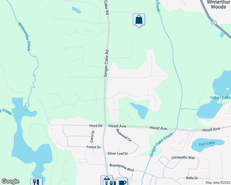 map of restaurants, bars, coffee shops, grocery stores, and more near 130 Honey Lane in Fayetteville