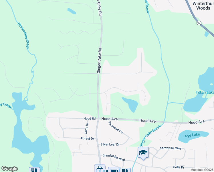 map of restaurants, bars, coffee shops, grocery stores, and more near 130 Honey Lane in Fayetteville