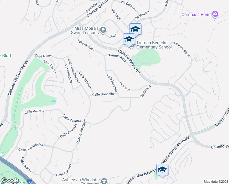 map of restaurants, bars, coffee shops, grocery stores, and more near 2847 Calle Heraldo in San Clemente