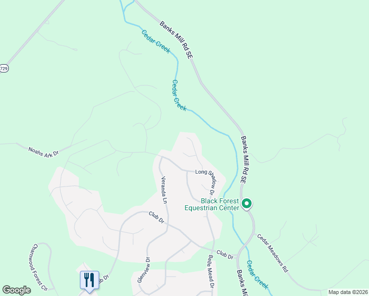 map of restaurants, bars, coffee shops, grocery stores, and more near 138 Chelsea Court in Aiken