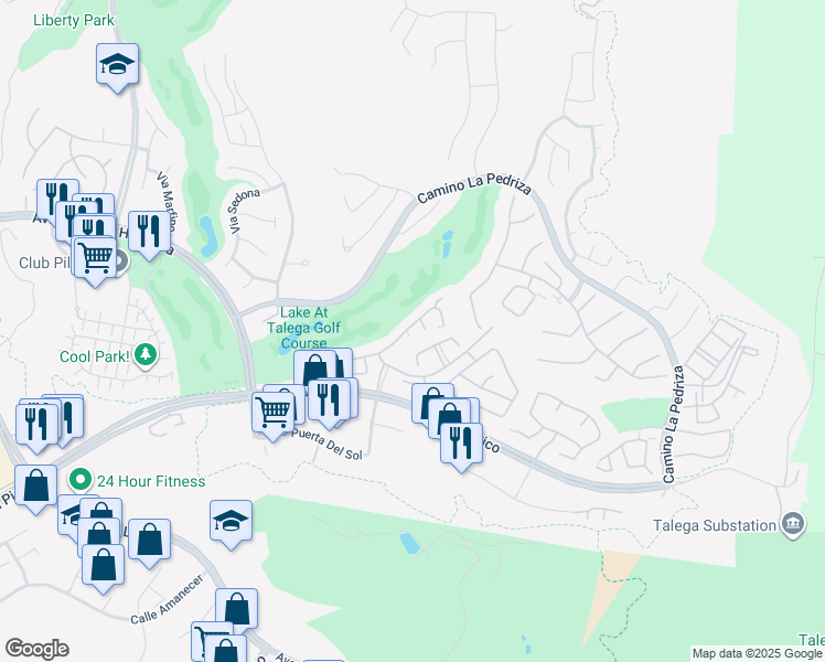map of restaurants, bars, coffee shops, grocery stores, and more near 2 Calle Regio in San Clemente