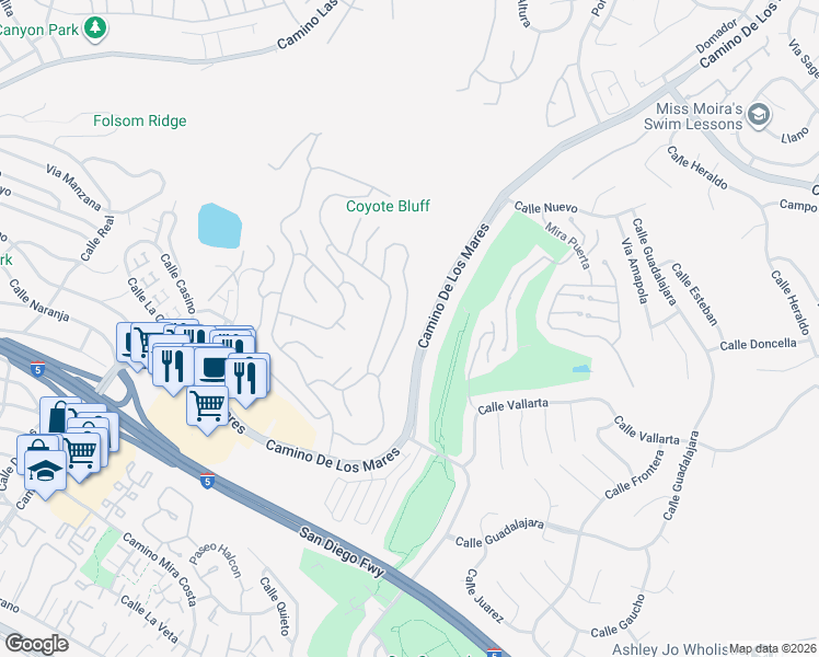 map of restaurants, bars, coffee shops, grocery stores, and more near 14 Tesoro in San Clemente