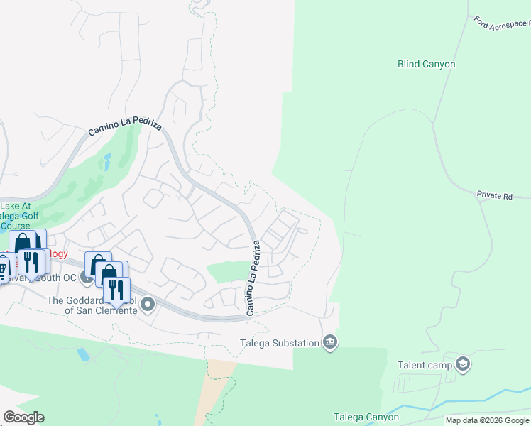 map of restaurants, bars, coffee shops, grocery stores, and more near 101 Corte Tierra Bella in San Clemente