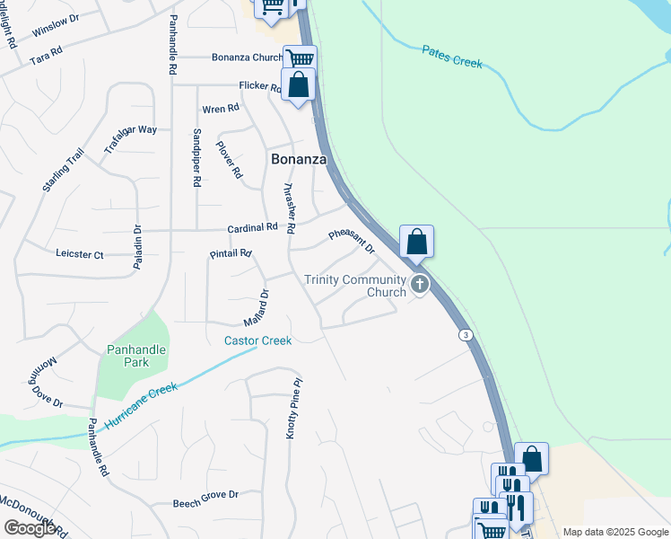 map of restaurants, bars, coffee shops, grocery stores, and more near 1685 Kinglet Road in Jonesboro