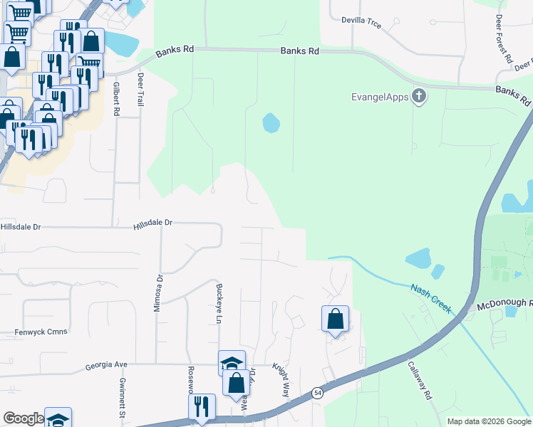 map of restaurants, bars, coffee shops, grocery stores, and more near 260 Allenwood Road in Fayetteville
