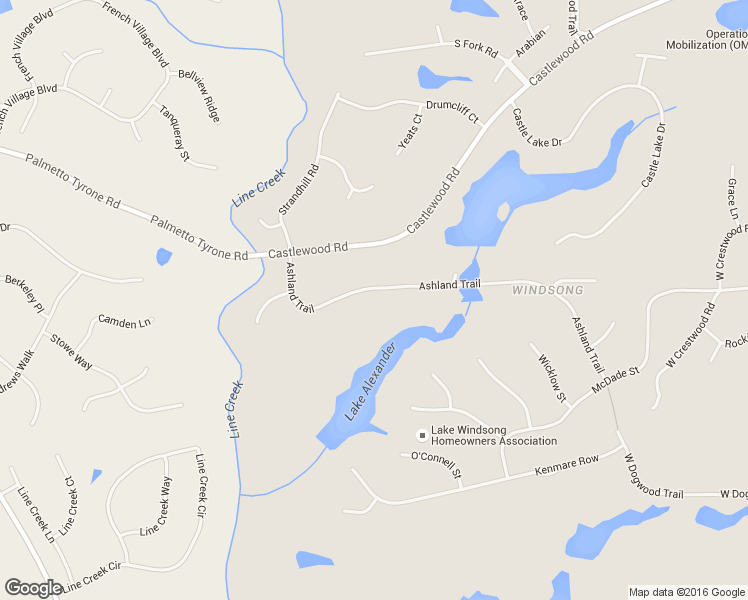 map of restaurants, bars, coffee shops, grocery stores, and more near 185 Ashland Trail in Tyrone