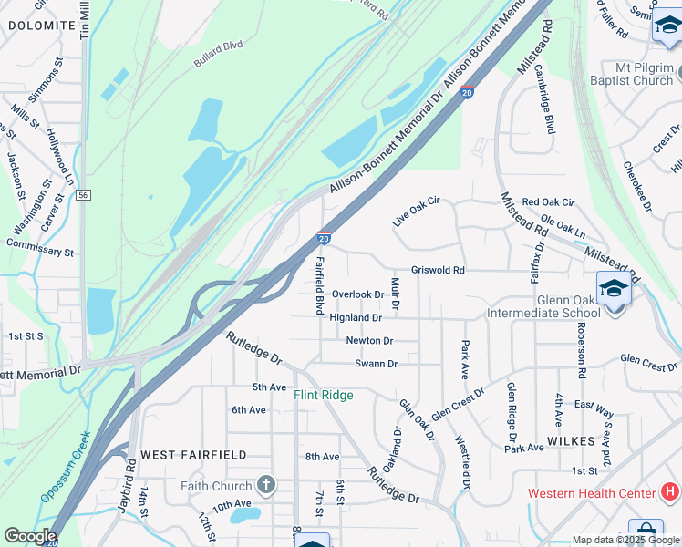map of restaurants, bars, coffee shops, grocery stores, and more near 212 7th Street in Midfield