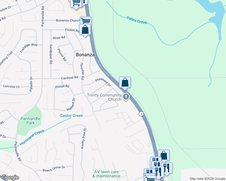map of restaurants, bars, coffee shops, grocery stores, and more near 1706 Pheasant Drive in Jonesboro