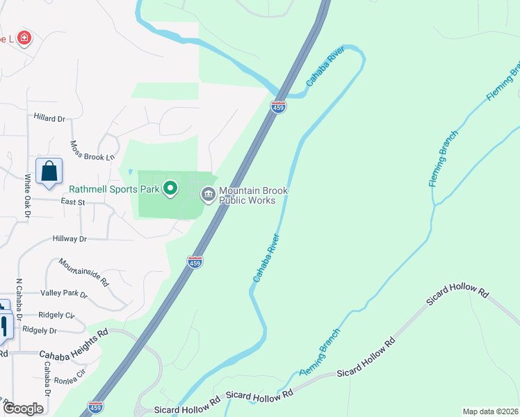 map of restaurants, bars, coffee shops, grocery stores, and more near 3750 Cahaba Heights Road in Birmingham
