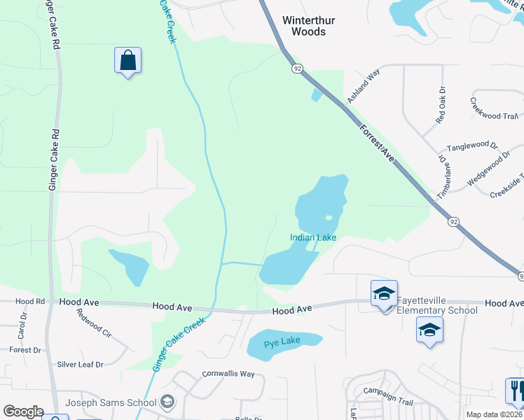 map of restaurants, bars, coffee shops, grocery stores, and more near 200 Mary Lynn Lane in Fayetteville