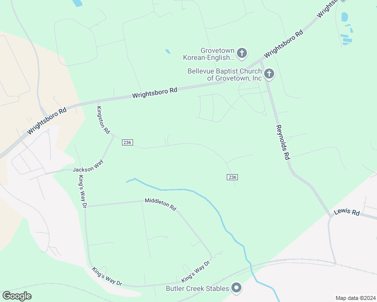 map of restaurants, bars, coffee shops, grocery stores, and more near 699 Kingston Road in Grovetown