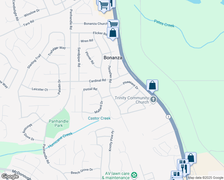 map of restaurants, bars, coffee shops, grocery stores, and more near 1681 Pheasant Drive in Jonesboro