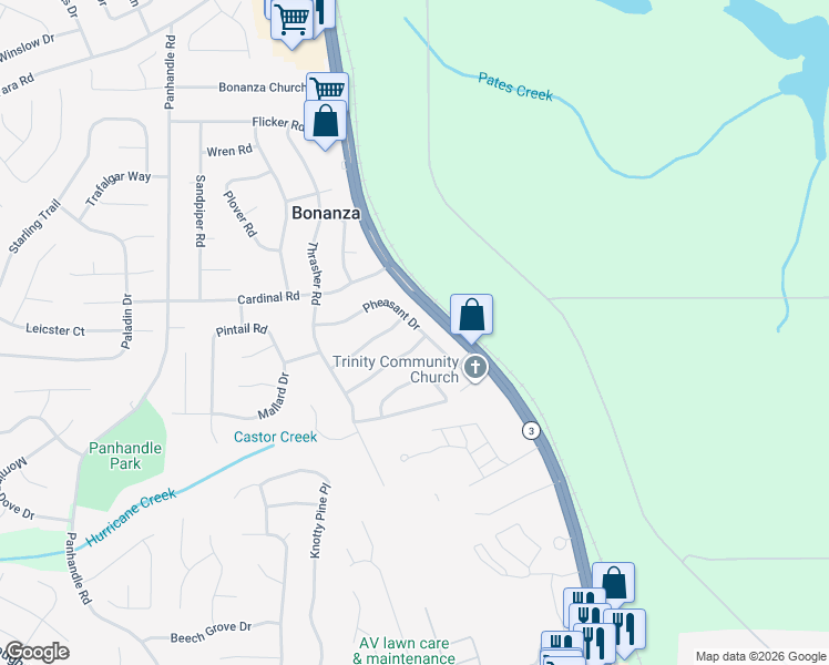 map of restaurants, bars, coffee shops, grocery stores, and more near 1706 Pheasant Drive in Jonesboro