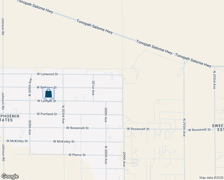 map of restaurants, bars, coffee shops, grocery stores, and more near 29939 West Bellview Street in Buckeye