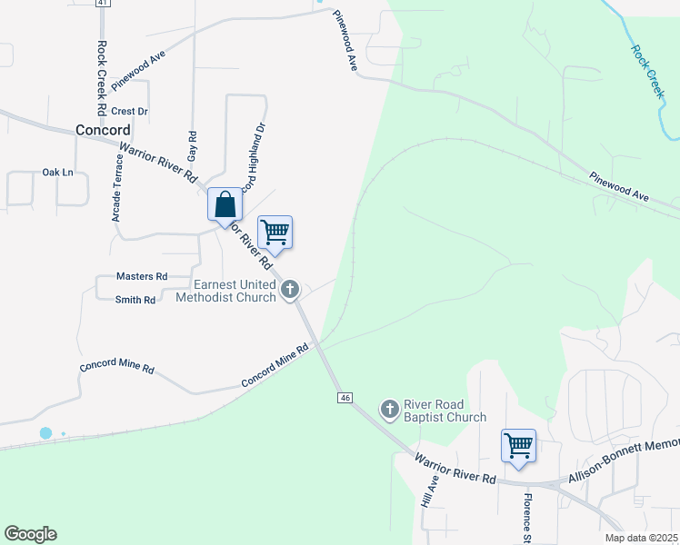 map of restaurants, bars, coffee shops, grocery stores, and more near 113 Beasley Drive in Bessemer