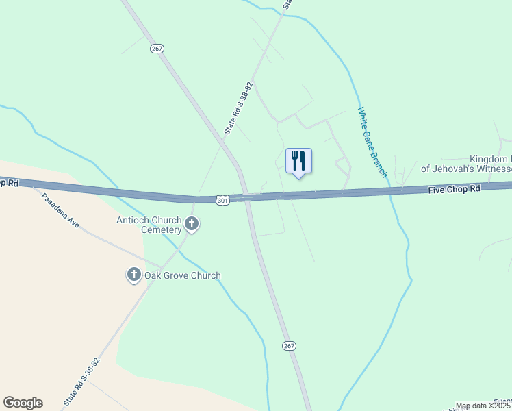 map of restaurants, bars, coffee shops, grocery stores, and more near 7111 Five Chop Road in Santee