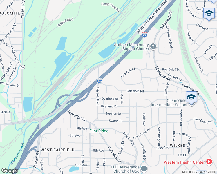 map of restaurants, bars, coffee shops, grocery stores, and more near 201 7th Street in Midfield