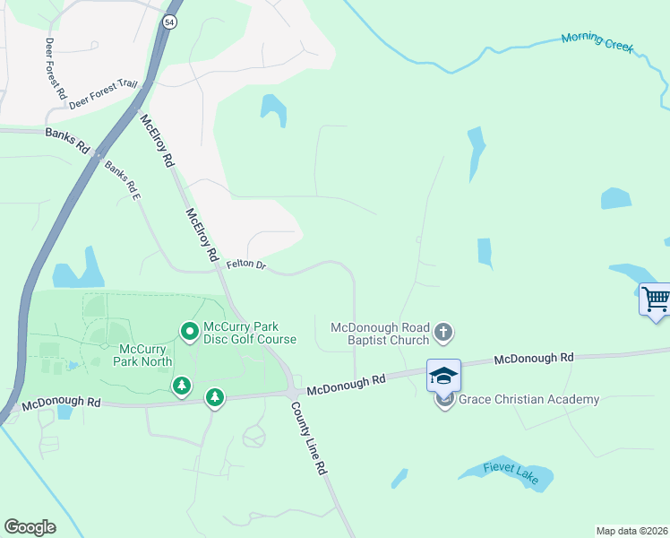 map of restaurants, bars, coffee shops, grocery stores, and more near 230 Felton Drive in Fayetteville