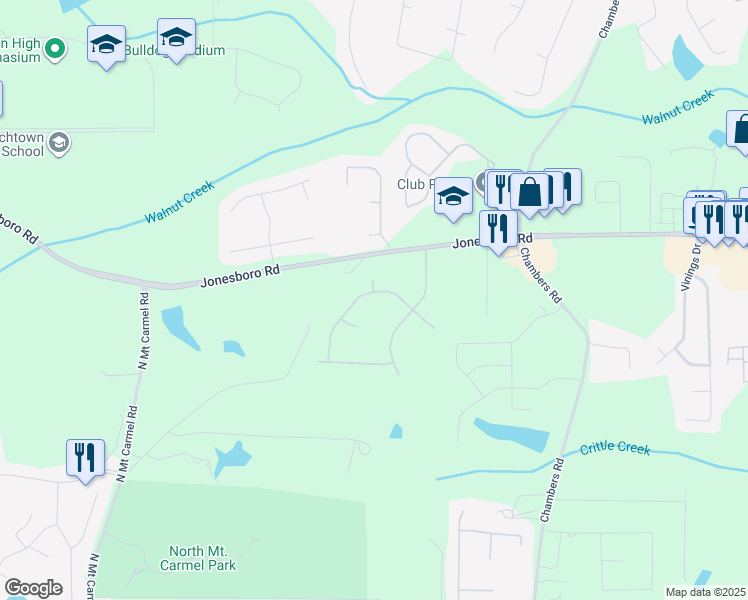 map of restaurants, bars, coffee shops, grocery stores, and more near 234 Thorne Wood Lane in Hampton