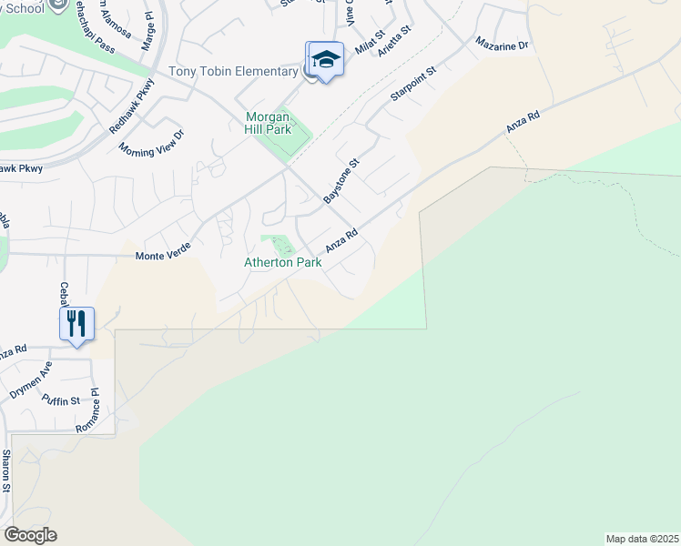 map of restaurants, bars, coffee shops, grocery stores, and more near 45725 Middle Gate Court in Temecula