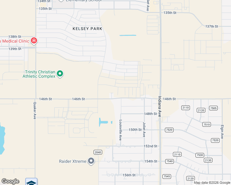 map of restaurants, bars, coffee shops, grocery stores, and more near 146th Street in Lubbock